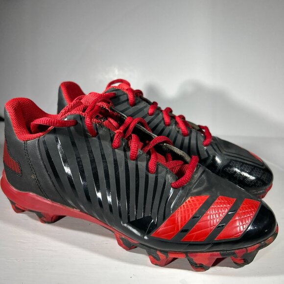 Adidas Icon MD K Kids Boys Baseball Cleats Size 3.5 Shoes Black Red Softball - Picture 13 of 13